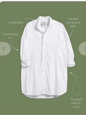 Frank & Eileen Victoria Tuxedo Shirt Size L